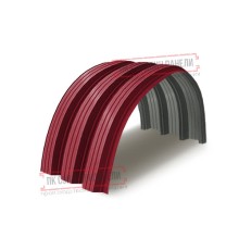 Профнастил H114ПГ-0.65, для бескаркасных ангаров, Полиэстер RAL 3003.