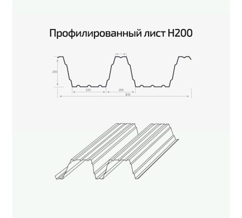 Профлист Н200-840 Полиэстер RAL-9002-0.7